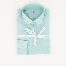 Load image into Gallery viewer, Mint Green Mixed Linen Button Down Shirt
