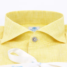 Load image into Gallery viewer, Yellow Linen One Piece Collar Shirt