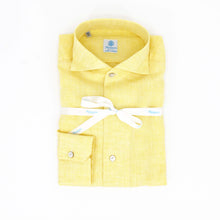 Load image into Gallery viewer, Yellow Linen One Piece Collar Shirt